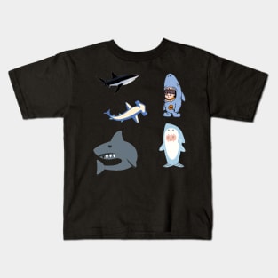 Shark 5 pk Stickers Collection Kids T-Shirt